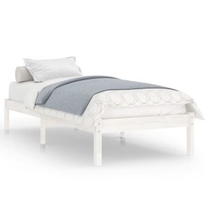Łóżko Drewniane Rama Łóżka Sofa Biała Do Sypialni Pokoju 100 x 200 cm 478824 Łóżko Drewniane Rama Łóżka Sofa Biała Do Sypialni Pokoju 100 x 200 cm 478824