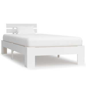Łóżko Drewniane Rama Łóżka Sofa Biała Do Sypialni Pokoju 100 x 200 cm 728607 Łóżko Drewniane Rama Łóżka Sofa Biała Do Sypialni Pokoju 100 x 200 cm 728607