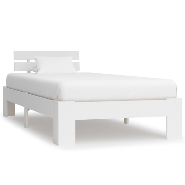 Łóżko Drewniane Rama Łóżka Sofa Biała Do Sypialni Pokoju 100 x 200 cm 728607