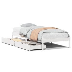 Łóżko drewniane rama łóżka sofa biała do sypialni pokoju 100×200 cm 724587 Łóżko drewniane rama łóżka sofa biała do sypialni pokoju 100×200 cm 724587