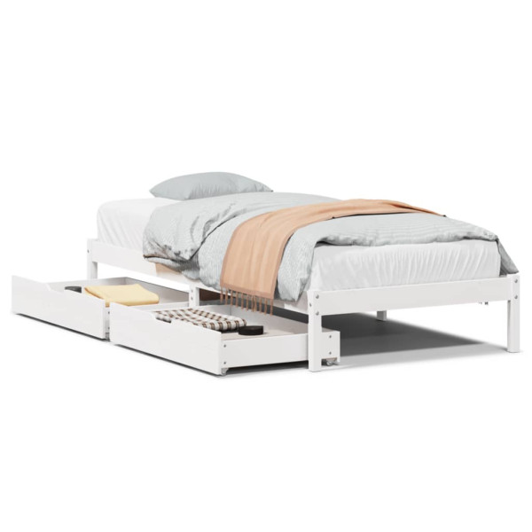 Łóżko drewniane rama łóżka sofa biała do sypialni pokoju 100x200 cm 724587