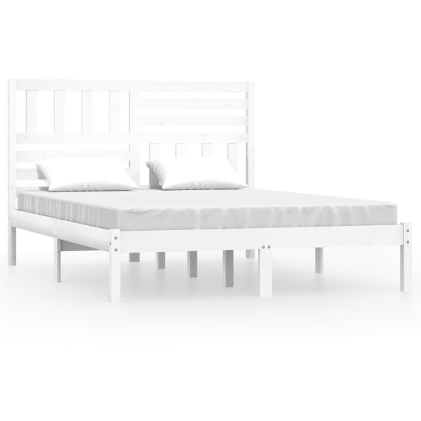 Łóżko Drewniane Rama Łóżka Sofa Biała Do Sypialni Pokoju 120 x 200 cm 479475