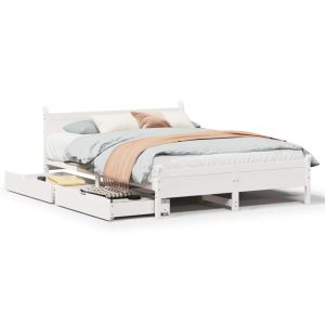Łóżko Drewniane Rama Łóżka Sofa Biała Do Sypialni Pokoju 120×200 cm 723007 Łóżko Drewniane Rama Łóżka Sofa Biała Do Sypialni Pokoju 120×200 cm 723007