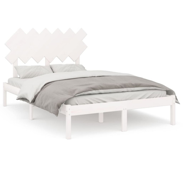 Łóżko Drewniane Rama Łóżka Sofa Biała Do Sypialni Pokoju 120x200 cm 478281