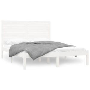 Łóżko Drewniane Rama Łóżka Sofa Biała Do Sypialni Pokoju 120×200 cm 480290 Łóżko Drewniane Rama Łóżka Sofa Biała Do Sypialni Pokoju 120×200 cm 480290
