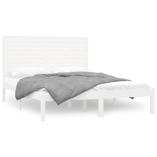 Łóżko Drewniane Rama Łóżka Sofa Biała Do Sypialni Pokoju 120x200 cm 480290