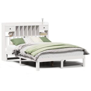 Łóżko Drewniane Rama Łóżka Sofa Biała Do Sypialni Pokoju 135×190 cm 722202 Łóżko Drewniane Rama Łóżka Sofa Biała Do Sypialni Pokoju 135×190 cm 722202