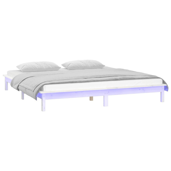 Łóżko Drewniane Rama Łóżka Sofa Biała Do Sypialni Pokoju 135x190 cm 478696