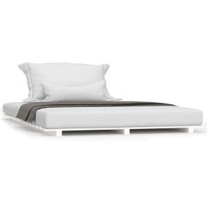 Łóżko Drewniane Rama Łóżka Sofa Biała Do Sypialni Pokoju 135×190 cm 479331 Łóżko Drewniane Rama Łóżka Sofa Biała Do Sypialni Pokoju 135×190 cm 479331