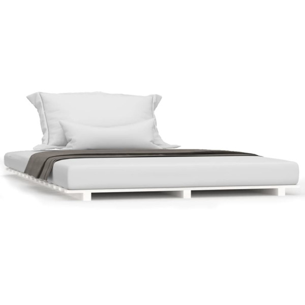 Łóżko Drewniane Rama Łóżka Sofa Biała Do Sypialni Pokoju 135x190 cm 479331