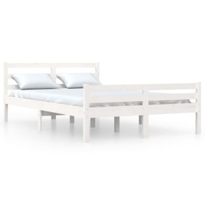 Łóżko Drewniane Rama Łóżka Sofa Biała Do Sypialni Pokoju 140 x 200 cm 475065 Łóżko Drewniane Rama Łóżka Sofa Biała Do Sypialni Pokoju 140 x 200 cm 475065
