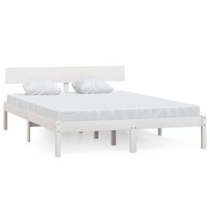 Łóżko Drewniane Rama Łóżka Sofa Biała Do Sypialni Pokoju 140 x 200 cm 471912 Łóżko Drewniane Rama Łóżka Sofa Biała Do Sypialni Pokoju 140 x 200 cm 471912