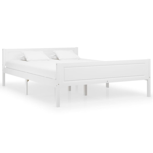 Łóżko Drewniane Rama Łóżka Sofa Biała Do Sypialni Pokoju 140 x 200 cm 479952
