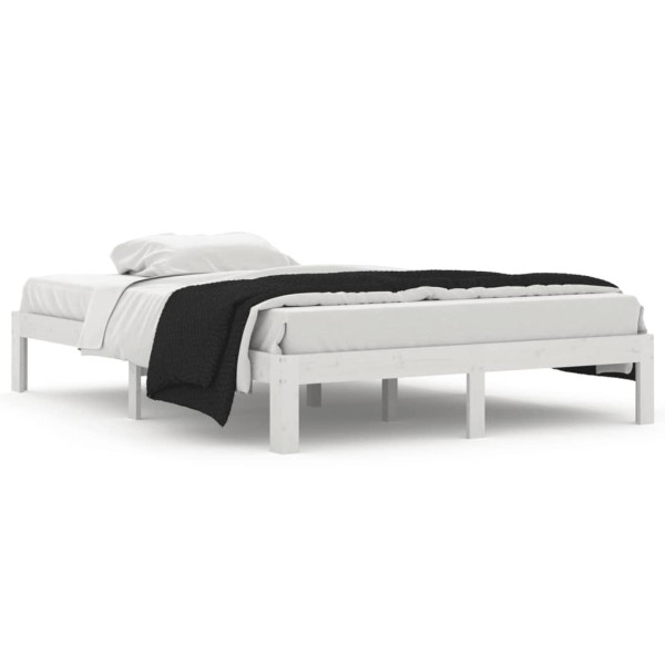 Łóżko Drewniane Rama Łóżka Sofa Biała Do Sypialni Pokoju 140 x 200 cm 480143