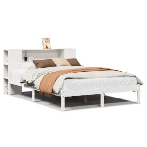 Łóżko Drewniane Rama Łóżka Sofa Biała Do Sypialni Pokoju 140×190 cm 722059 Łóżko Drewniane Rama Łóżka Sofa Biała Do Sypialni Pokoju 140×190 cm 722059