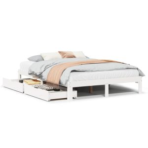 Łóżko drewniane rama łóżka sofa biała do sypialni pokoju 140×190 cm 707531 Łóżko drewniane rama łóżka sofa biała do sypialni pokoju 140×190 cm 707531