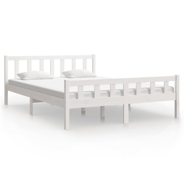 Łóżko Drewniane Rama Łóżka Sofa Biała Do Sypialni Pokoju 150x200 cm 476008