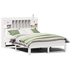 Łóżko drewniane rama łóżka sofa biała do sypialni pokoju 150×200 cm 722020 Łóżko drewniane rama łóżka sofa biała do sypialni pokoju 150×200 cm 722020