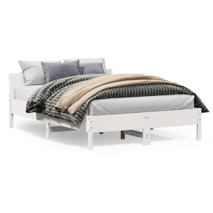 Łóżko Drewniane Rama Łóżka Sofa Biała Do Sypialni Pokoju 150×200 cm 724405 Łóżko Drewniane Rama Łóżka Sofa Biała Do Sypialni Pokoju 150×200 cm 724405