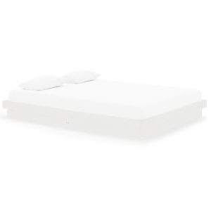 Łóżko Drewniane Rama Łóżka Sofa Biała Do Sypialni Pokoju 150×200 cm 479085 Łóżko Drewniane Rama Łóżka Sofa Biała Do Sypialni Pokoju 150×200 cm 479085