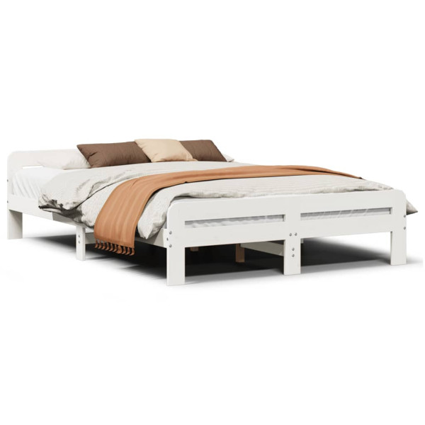 Łóżko Drewniane Rama Łóżka Sofa Biała Do Sypialni Pokoju 150x200 cm 479194