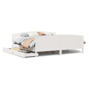 Łóżko Drewniane Rama Łóżka Sofa Biała Do Sypialni Pokoju 160×200 cm 721776 Łóżko Drewniane Rama Łóżka Sofa Biała Do Sypialni Pokoju 160×200 cm 721776