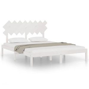 Łóżko Drewniane Rama Łóżka Sofa Biała Do Sypialni Pokoju 160×200 cm 477915 Łóżko Drewniane Rama Łóżka Sofa Biała Do Sypialni Pokoju 160×200 cm 477915
