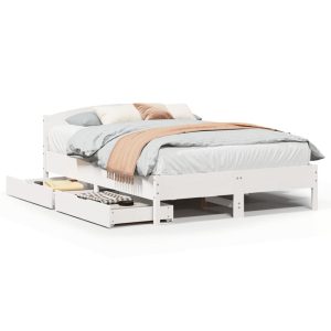 Łóżko Drewniane Rama Łóżka Sofa Biała Do Sypialni Pokoju 160×200 cm 724538 Łóżko Drewniane Rama Łóżka Sofa Biała Do Sypialni Pokoju 160×200 cm 724538