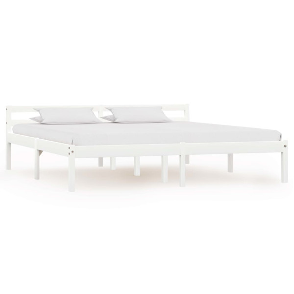 Łóżko Drewniane Rama Łóżka Sofa Biała Do Sypialni Pokoju 180 x 200 cm 721742