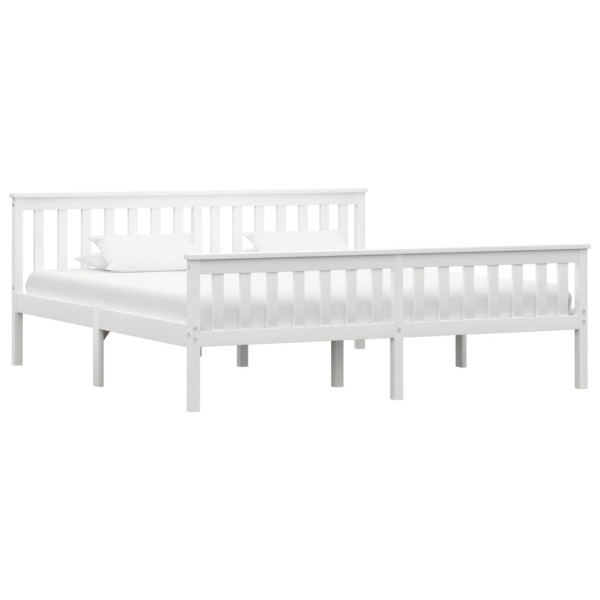 Łóżko Drewniane Rama Łóżka Sofa Biała Do Sypialni Pokoju 180 x 200 cm 720966