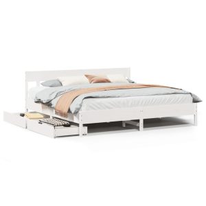 Łóżko Drewniane Rama Łóżka Sofa Biała Do Sypialni Pokoju 180×200 cm 721219 Łóżko Drewniane Rama Łóżka Sofa Biała Do Sypialni Pokoju 180×200 cm 721219