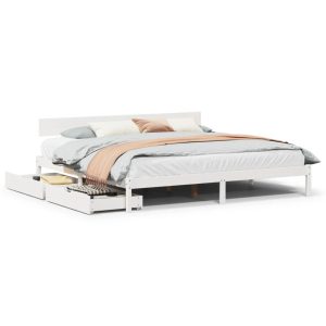 Łóżko Drewniane Rama Łóżka Sofa Biała Do Sypialni Pokoju 180×200 cm 721397 Łóżko Drewniane Rama Łóżka Sofa Biała Do Sypialni Pokoju 180×200 cm 721397
