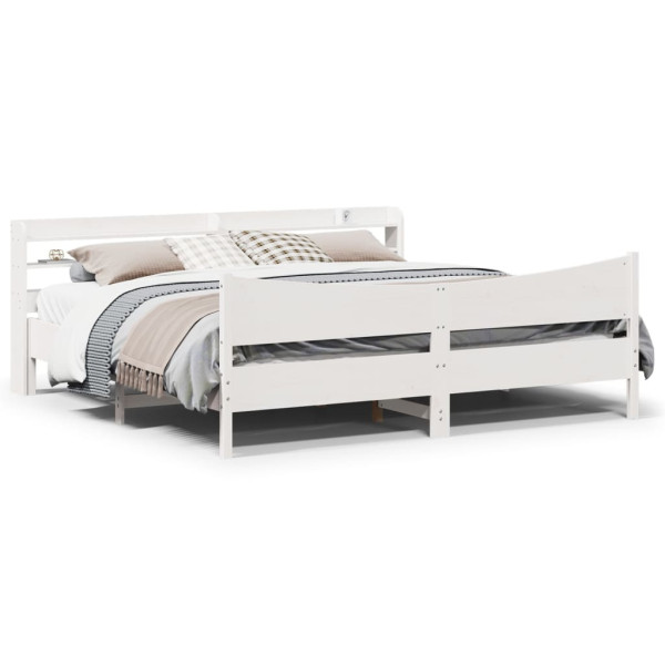 Łóżko Drewniane Rama Łóżka Sofa Biała Do Sypialni Pokoju 180x200 cm 721713