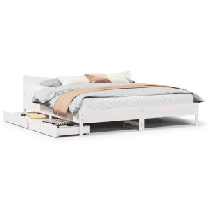 Łóżko Drewniane Rama Łóżka Sofa Biała Do Sypialni Pokoju 180×200 cm 724468 Łóżko Drewniane Rama Łóżka Sofa Biała Do Sypialni Pokoju 180×200 cm 724468