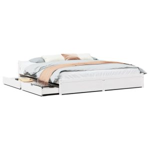 Łóżko Drewniane Rama Łóżka Sofa Biała Do Sypialni Pokoju 180×200 cm 728651 Łóżko Drewniane Rama Łóżka Sofa Biała Do Sypialni Pokoju 180×200 cm 728651