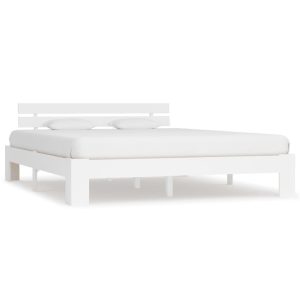 Łóżko Drewniane Rama Łóżka Sofa Biała Do Sypialni Pokoju 180×200 cm 728706 Łóżko Drewniane Rama Łóżka Sofa Biała Do Sypialni Pokoju 180×200 cm 728706
