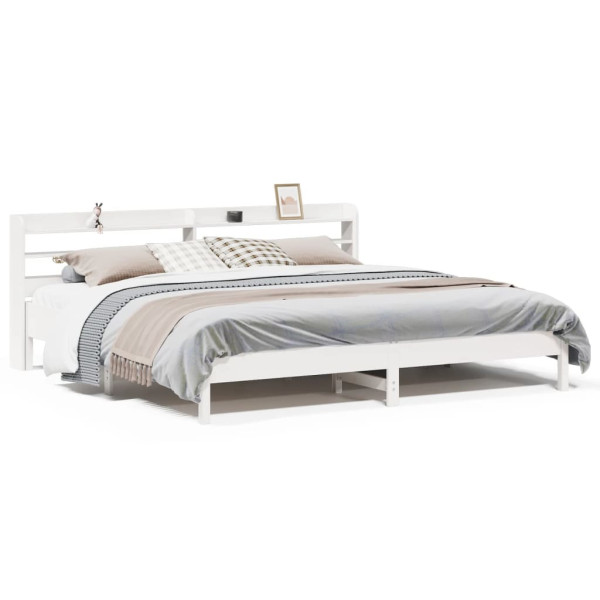 Łóżko Drewniane Rama Łóżka Sofa Biała Do Sypialni Pokoju 180x200 cm 479990