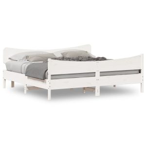 Łóżko Drewniane Rama Łóżka Sofa Biała Do Sypialni Pokoju 180×200 cm 721007 Łóżko Drewniane Rama Łóżka Sofa Biała Do Sypialni Pokoju 180×200 cm 721007