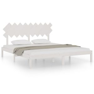 Łóżko Drewniane Rama Łóżka Sofa Biała Do Sypialni Pokoju 180×200 cm 721069 Łóżko Drewniane Rama Łóżka Sofa Biała Do Sypialni Pokoju 180×200 cm 721069