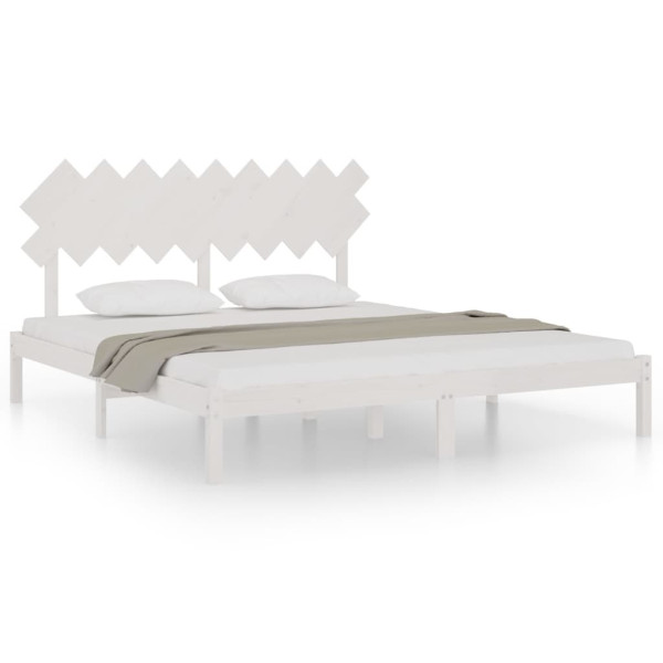 Łóżko Drewniane Rama Łóżka Sofa Biała Do Sypialni Pokoju 180x200 cm 721069