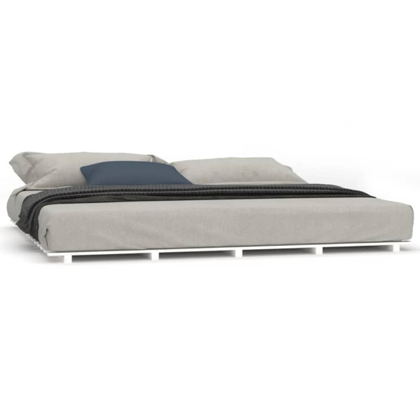 Łóżko Drewniane Rama Łóżka Sofa Biała Do Sypialni Pokoju 200 x 200 cm 479571