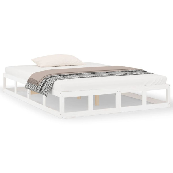Łóżko Drewniane Rama Łóżka Sofa Biała Do Sypialni Pokoju 200 x 200 cm 479637