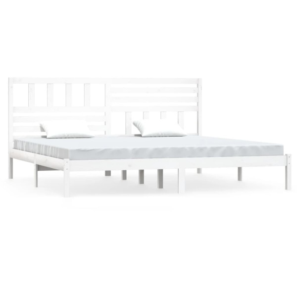 Łóżko Drewniane Rama Łóżka Sofa Biała Do Sypialni Pokoju 200 x 200 cm 480233