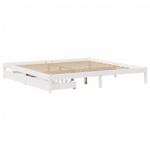 Łóżko Drewniane Rama Łóżka Sofa Biała Do Sypialni Pokoju 200×200 cm 724731 Łóżko Drewniane Rama Łóżka Sofa Biała Do Sypialni Pokoju 200×200 cm 724731