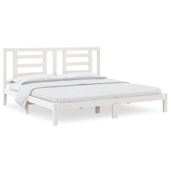 Łóżko Drewniane Rama Łóżka Sofa Biała Do Sypialni Pokoju 200x200 cm 478379