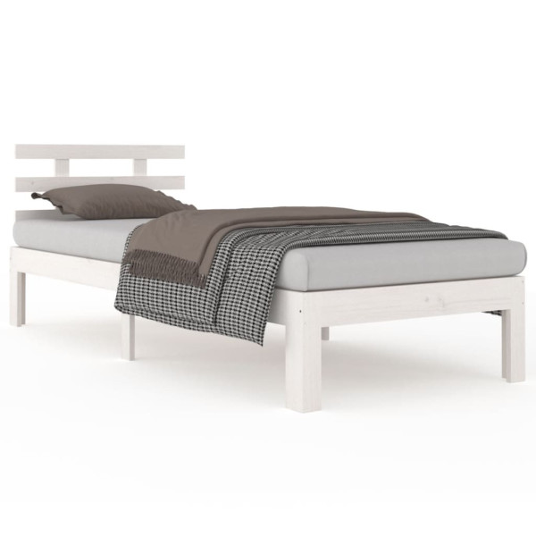 Łóżko Drewniane Rama Łóżka Sofa Biała Do Sypialni Pokoju 75x190 cm 721083