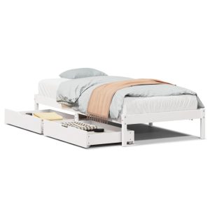 Łóżko Drewniane Rama Łóżka Sofa Biała Do Sypialni Pokoju 75×190 cm 724747 Łóżko Drewniane Rama Łóżka Sofa Biała Do Sypialni Pokoju 75×190 cm 724747