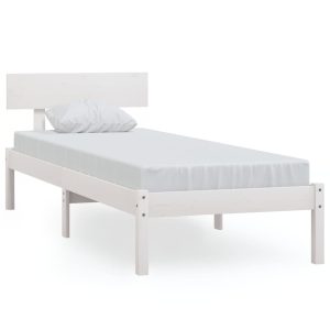 Łóżko Drewniane Rama Łóżka Sofa Biała Do Sypialni Pokoju 75×190 cm 473127 Łóżko Drewniane Rama Łóżka Sofa Biała Do Sypialni Pokoju 75×190 cm 473127