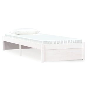 Łóżko Drewniane Rama Łóżka Sofa Biała Do Sypialni Pokoju 75×190 cm 478947 Łóżko Drewniane Rama Łóżka Sofa Biała Do Sypialni Pokoju 75×190 cm 478947