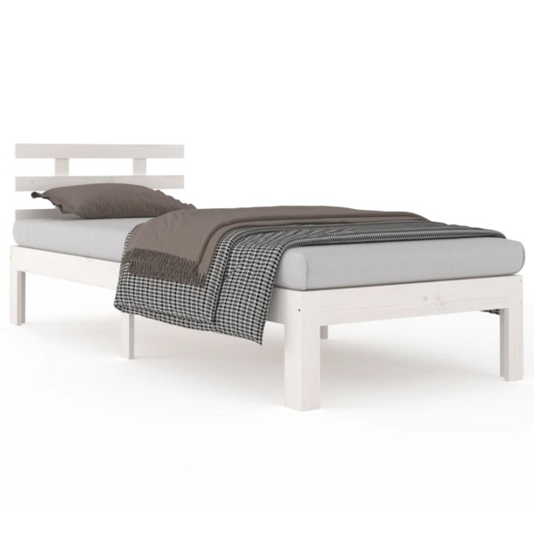 Łóżko Drewniane Rama Łóżka Sofa Biała Do Sypialni Pokoju 90 x 200 cm 475915